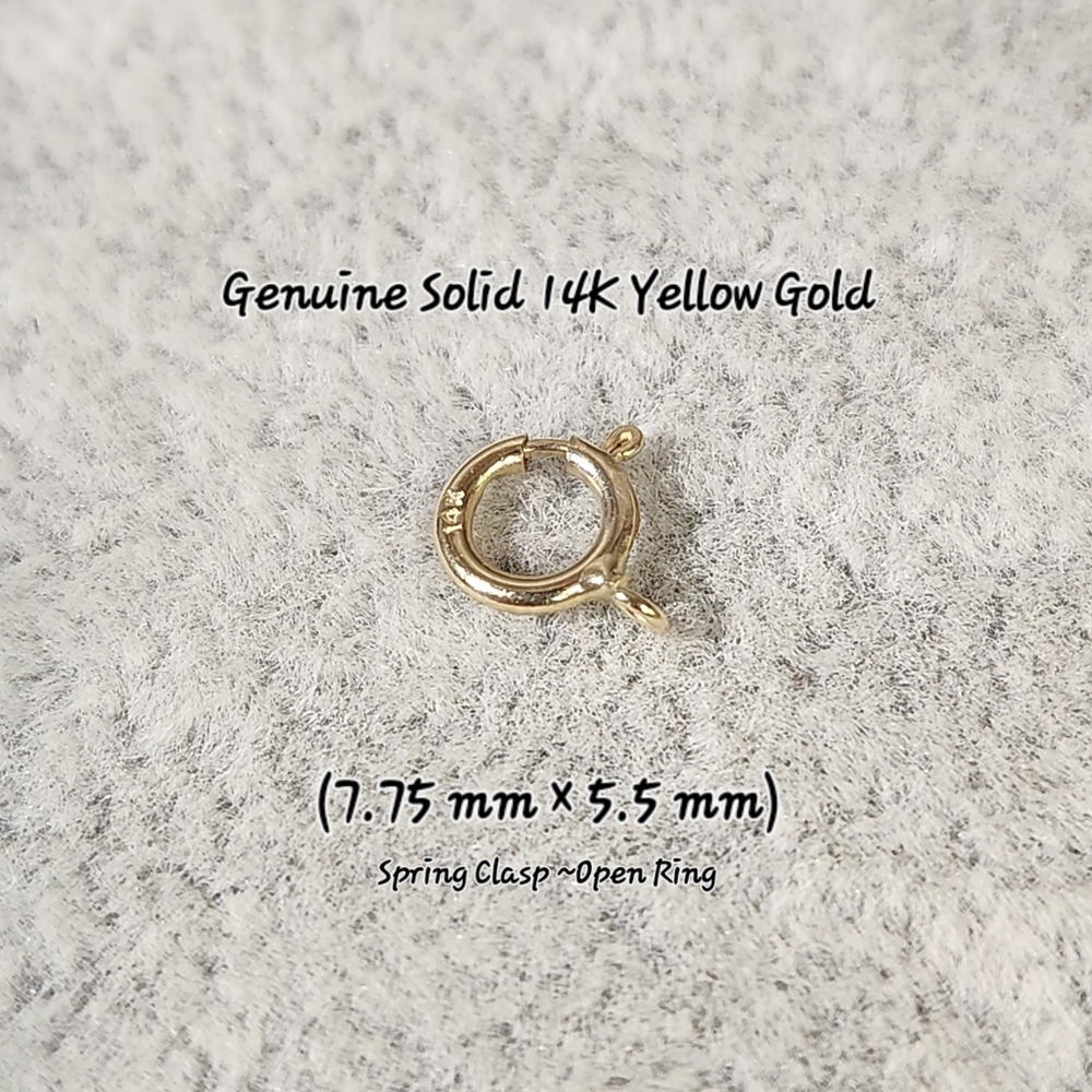 Genuine Solid 14K Yellow Gold Spring Clasp/ Open Ring